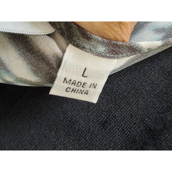 Marc Bouwer Multicolor Long Sleeve Round Neck Drawstring Top Blouse Size Large - Picture 8 of 12